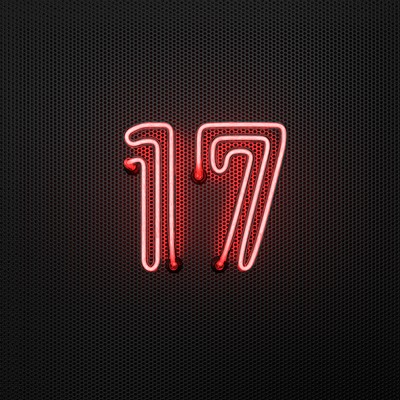 Red Neon Number 17